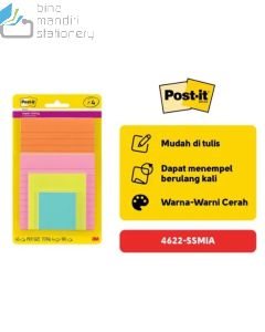 3M Post-it 4622-4SSMIA Super Sticky Note 76x76mm