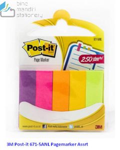 Contoh Alat Perlengkapan Kantor merk 3M Post-it , Gambar Produk 3M Post-it 671-5ANL Page Marker 12x50mm 500 Sheets 250 Sheets harga 9600 di Toko Peralatan Sekolah Murah