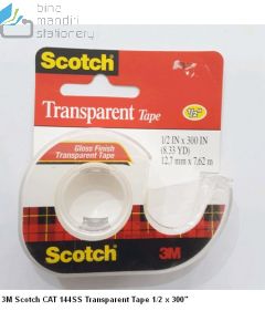 Katalog 3M Scotch harga murah & terjangkau, Image ATK Sekolah SIPLAH 3M Scotch CAT 144SS Transparent Tape 1/2 x 300 inch harga normal 11500 di Distributor ATK Bina Mandiri Stationery