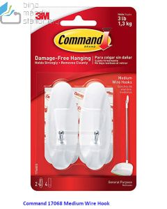 Contoh Alat Perlengkapan Kantor merk 3M Command , Gambar Produk Command 17068ANZ Medium Wire Hook harga 90500 di Toko Peralatan Sekolah Murah