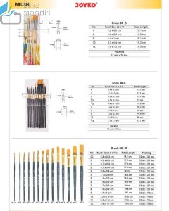 Jual Kuas Lukis Cat Air Cat Minyak Akrilik Set Joyko Brush BR-10 No.5 termurah harga grosir Jakarta