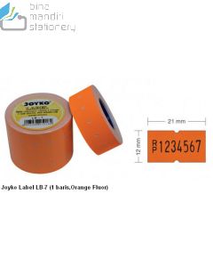 Contoh Kertas Tempel Harga Joyko Label LB-7 (1 baris,Orange Fluor) merek Joyko