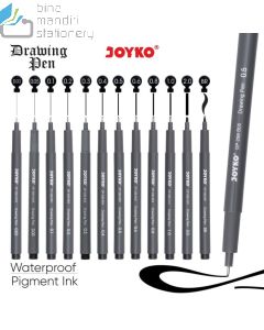 Contoh Pena Menggambar Joyko Drawing Pen DP-298-B01 merek Joyko