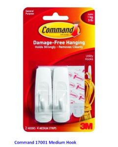 Contoh Alat Perlengkapan Kantor merk 3M Command , Gambar Produk Command 17001 Medium Hooks harga 29000 di Toko Peralatan Sekolah Murah